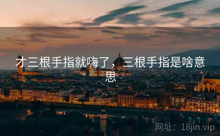 才三根手指就嗨了，三根手指是啥意思